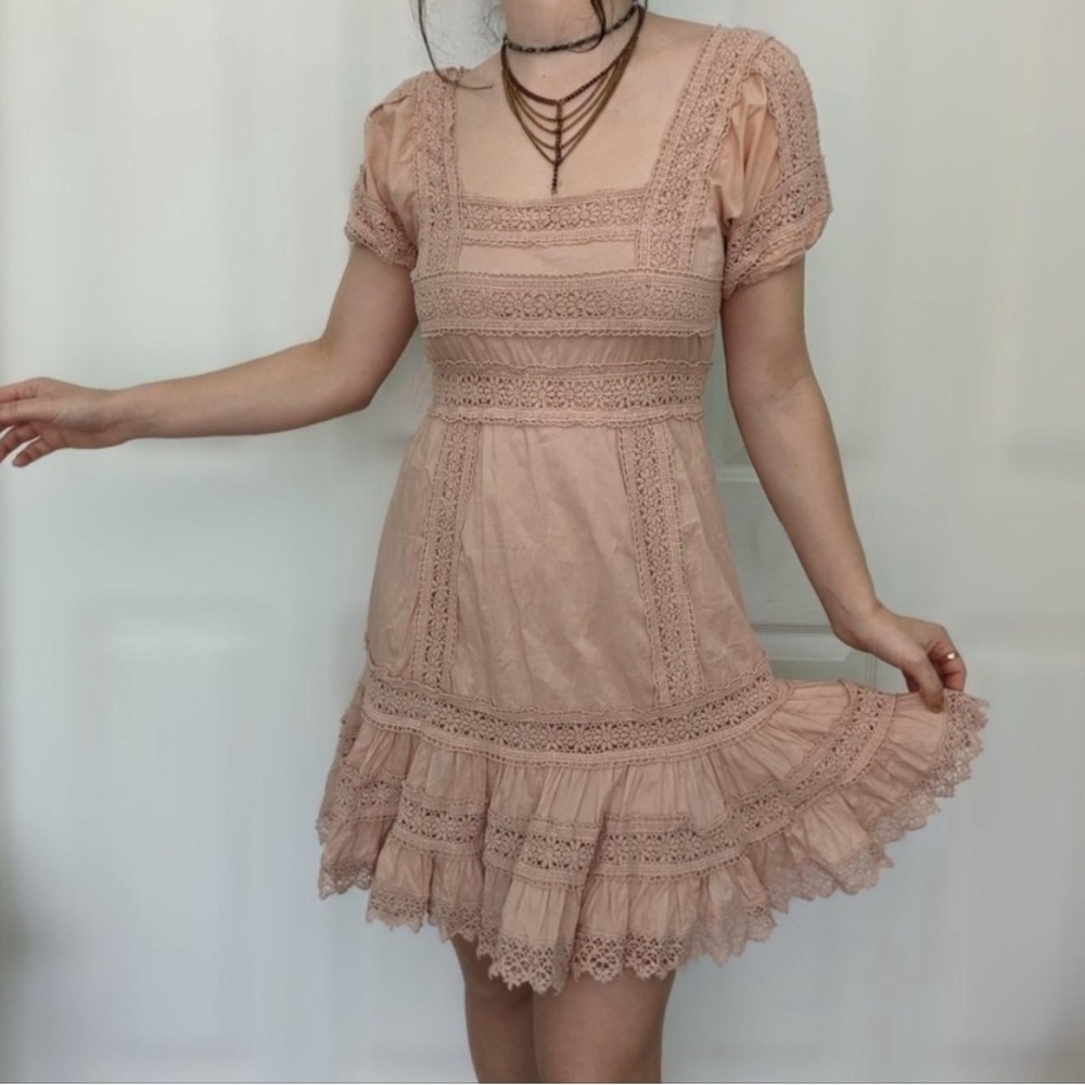 Victoria’s Secret Charming Peach Bohemian style Mini Dress
